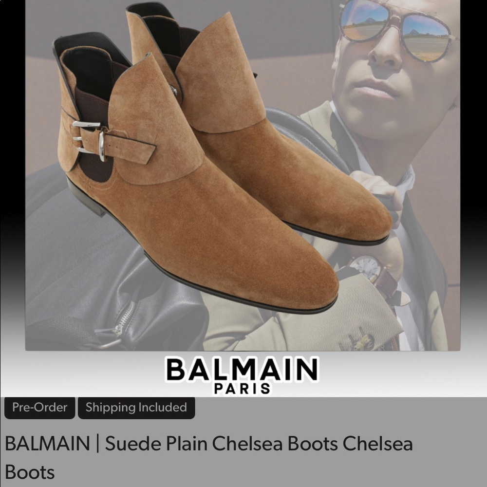 Balmain Suede Chelsea Boots